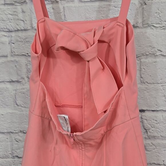 Rare Editions Big Girls Tie Back Double Ruffle Hem Fit & Flare Tank Dress Coral - Picture 5 of 10